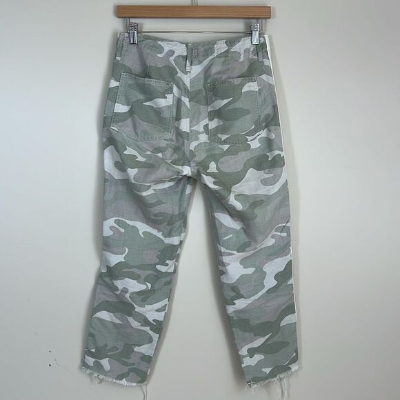 MOTHER The Shaker Chop Crop Fray Camo Pants Y2K Mid Rise Streetwear Size 26 - Picture 4 of 10